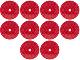 Class A 3-3/16" Round Red/Amber/White Reflector with Center Mounting Hole for Trailers, Trucks, Automobiles, Mail Boxes, Boats, SUV's, RV's, Industrial Applications