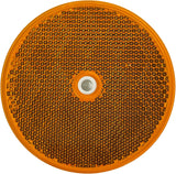 Class A 3-3/16" Round Red/Amber/White Reflector with Center Mounting Hole for Trailers, Trucks, Automobiles, Mail Boxes, Boats, SUV's, RV's, Industrial Applications