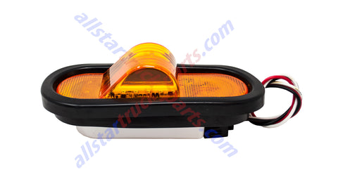 Amber 6" Oval LED 18 Mid Turn Signal Side Marker Light w/Grommet & Plug Truck Trailer - All Star Truck Parts
