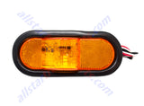 Amber 6" Oval LED 18 Mid Turn Signal Side Marker Light w/Grommet & Plug Truck Trailer - All Star Truck Parts