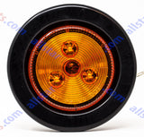 2" Round 3 LED Light Trailer Side Marker Clearance Grommet&Plug - 3 Amber+ 3 Red