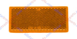 3-1/8" Rectangular Red/Amber Stick On Reflector - Trailers, Trucks, Automobiles, Mail Boxes, Boats, SUV's, RV's, Industrial Strong Adhesive DOT/SAE Approved - All Star Truck Parts