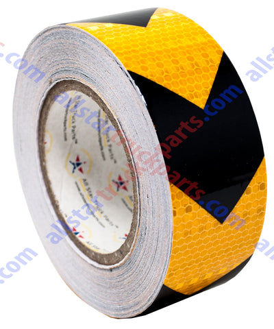 Yellow/Black Arrow Reflective Tape, 2" Hazard Warning Tape Waterproof - High Intensity Reflector Conspicuity Safety Tape Strong Adhesive Crystal Lattice Yellow Black Arrow 30FT, 75FT, 150FT