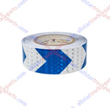 Blue/White Arrow Reflective Tape, 2" Hazard Warning Tape Waterproof - High Intensity Reflector 30FT, 75FT, 150Ft Conspicuity Safety Tape Strong Adhesive Crystal Lattice Blue Arrow