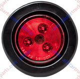 2" Round Side Marker Clearance Light 3 LED's Red Grommet + Pigtail Kit