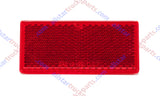 3-1/8" Rectangular Red/Amber Stick On Reflector - Trailers, Trucks, Automobiles, Mail Boxes, Boats, SUV's, RV's, Industrial Strong Adhesive DOT/SAE Approved - All Star Truck Parts