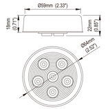 2.5" Inch Round 6 LED Amber Light Truck Trailer Side Marker Clearance Kit