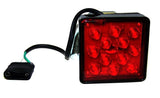 2" Trailer Hitch Receiver Cover with 12 LED Brake Leds Light Tube Cover w/ Pin - All Star Truck Parts